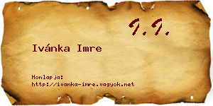Ivánka Imre névjegykártya