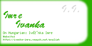 imre ivanka business card